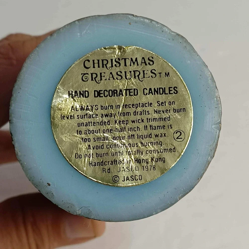 Vintage Christmas Treasures Hand Decorated‎ Candle Holy Bible Church 1978